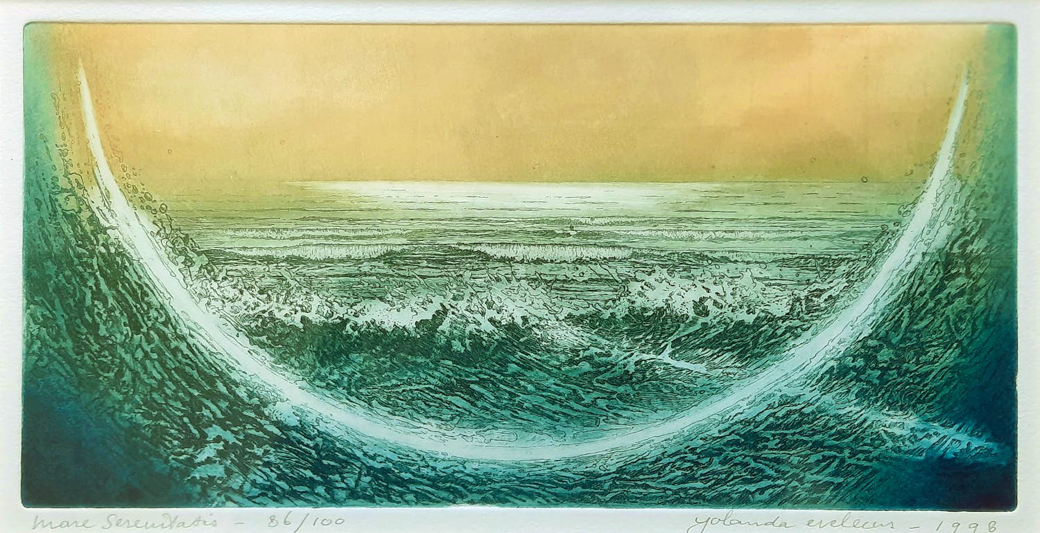 Yolanda Eveleens - kleurets - Mare Serenitatis (Zee van helderheid, kalmte, sereniteit) 25528 verkocht voor € 65!