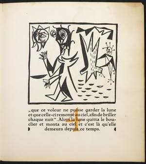 Pierre Alechinsky - en Lode Opdebeek - Litho en typografie, Zeldzame uitgave van Histoire de La Lune kopen? Bied vanaf 1!