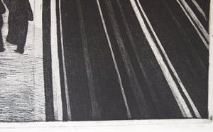 Joost Minnigh - Ets eigen druk "Wachten op de Metro" - 1986 kopen? Bied vanaf 85!