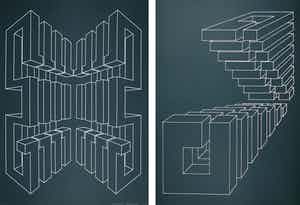 Harry Karssen - Lot van twee zeefdrukken, Z.t. Abstractie verkocht voor € 1!
