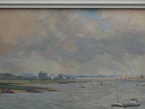 Wim van den Anker - Olieverf op doek , De Waal bij Leeuwen – GROOT - 1986 kopen? Bied vanaf 100!