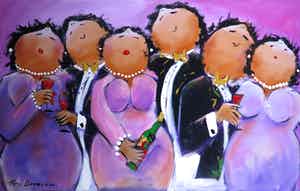 Theo Broeren - Acryl op doek, Purple World (Zeer groot) verkocht voor € 100!