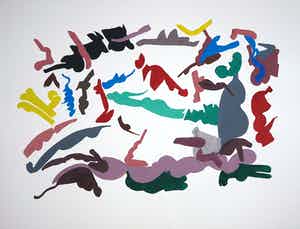 Henri Plaat - Gouache, Zonder titel (Groot) verkocht voor € 80!