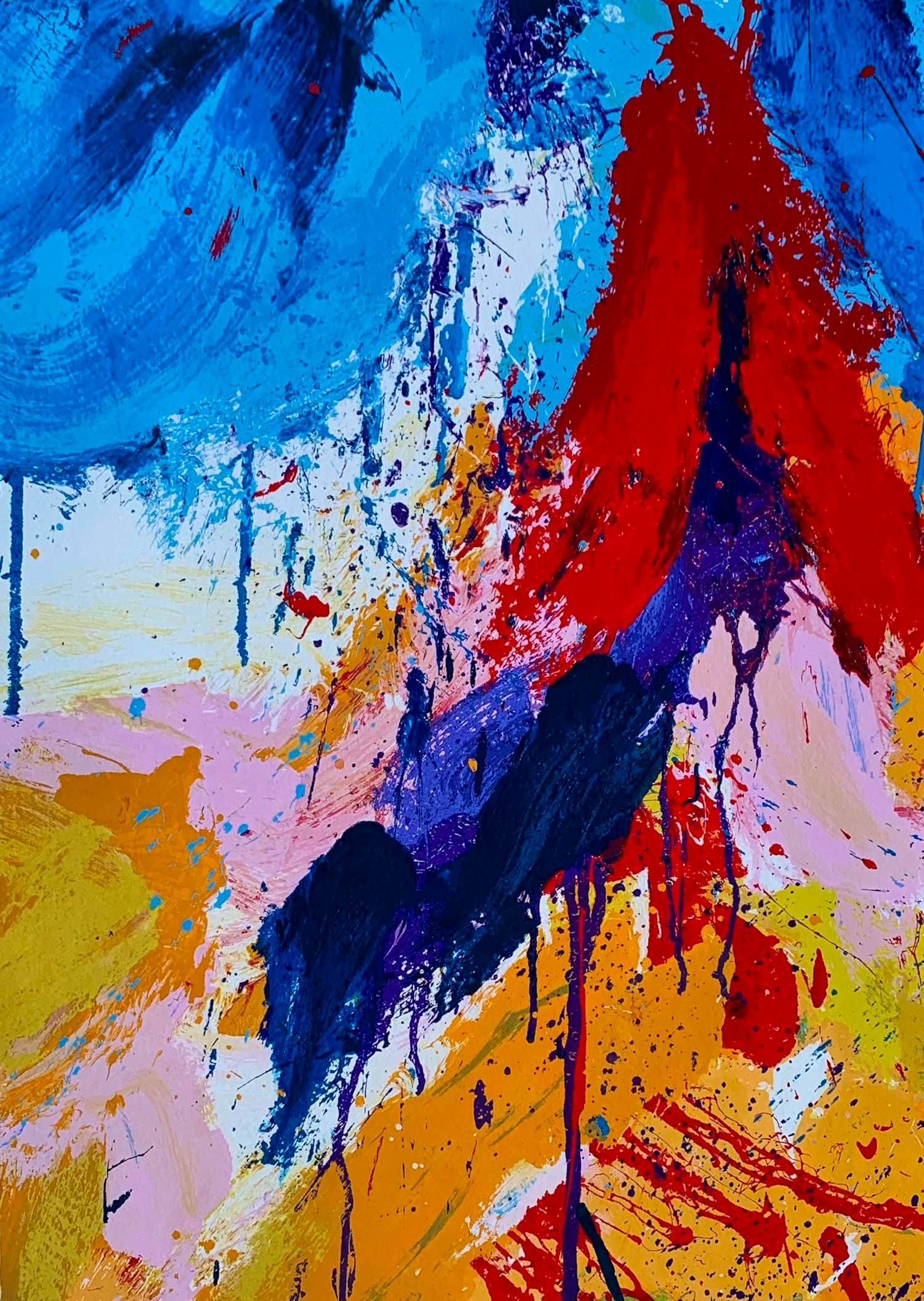 Jan Cremer - Kleurrijke zeefdruk: Chinees landschap - 1990 kopen? Bied vanaf 199!