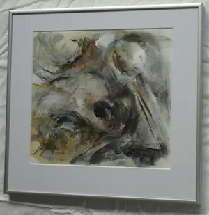 Sara Tromp - Ingelijste gouache , Abstracte voorstelling - 1995 kopen? Bied vanaf 1!