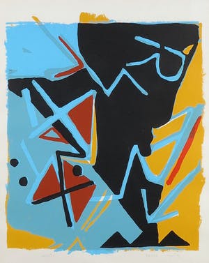 Lex Grote - Zeefdruk, 't Golfterrein - Ingelijst kopen? Bied vanaf 35!