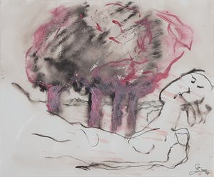 Franscz Witte - Acryl op papier, Schets uit de serie pracht en praal - Ingelijst kopen? Bied vanaf 20!