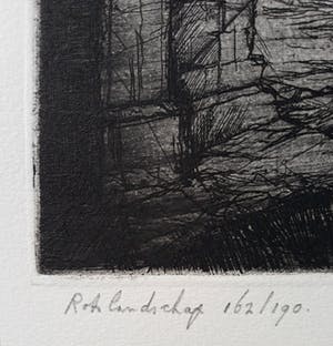 Dirkje Kuik - Rotslandschap, ets kopen? Bied vanaf 60!