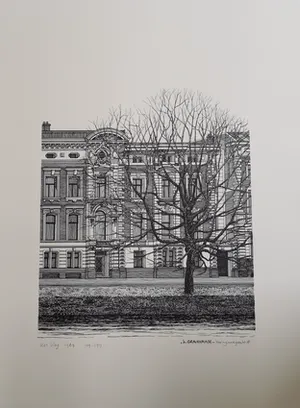 Sees Vlag - Den Haag, Koninginnegracht 58 - zeefdruk gesigneerd kopen? Bied vanaf 65!