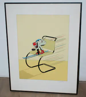 Hans Wap - De ski-stoel - zeefdruk & 2 boekwerken kopen? Bied vanaf 75!