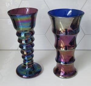 Wilhelm Kralik Sohne - Stel Art Nouveau Iridescent geglazuurde ribbelvazen kopen? Bied vanaf 10!