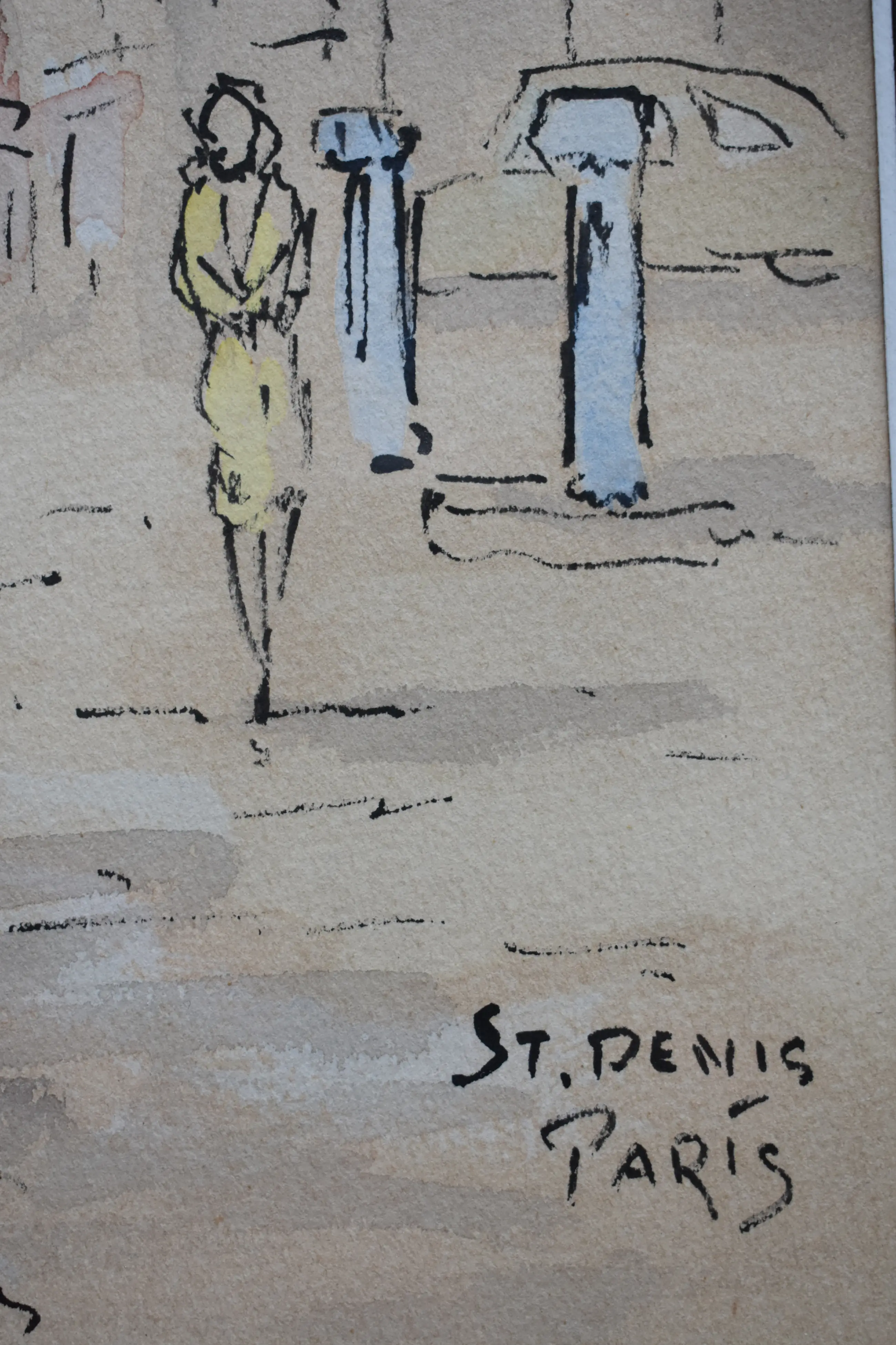 Jan Korthals St.Denis Parijs, wandelaars circa 1952 Verkocht