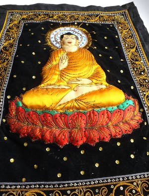 Curiosa - Tibetaanse Thangka met een kleurrijke Buddha van zijde kopen? Bied vanaf 1!