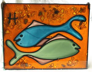 Niet of onleesbaar gesigneerd - Raamhanger , Vissen – oud kopen? Bied vanaf 1!