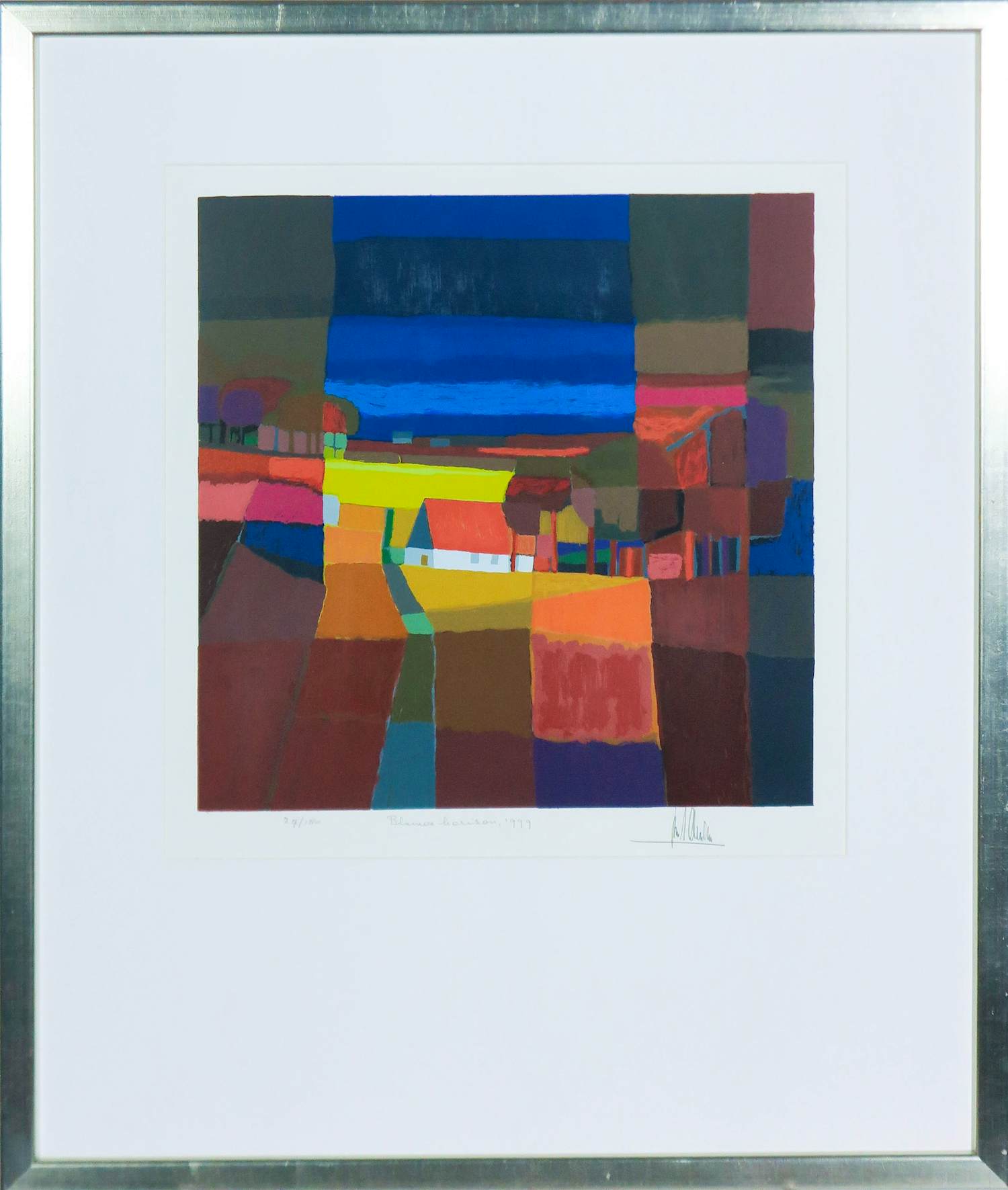 Buy Ton Schulten - Zeefdruk, Blauwe horizon - Ingelijst? Bid from 300!