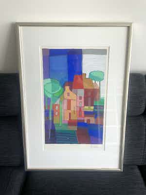 Ton Schulten - Voorjaarsbomen 1995, grote zeefdruk verkocht voor € 385!