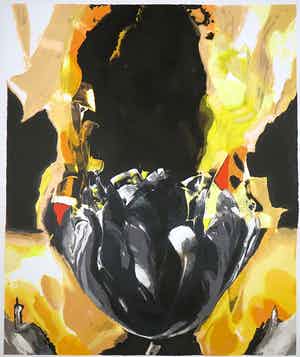 Anita Duijf - Zeefdruk, Z.T. Zwarte tulp verkocht voor € 40!