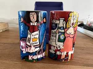 Johan Huijzer - Suiker en melkhouder schoonhoven keramiek van Johan Huijzer kopen? Bied vanaf 1!