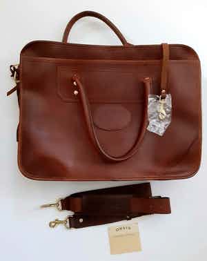 Echt leder laptoptas - Orvis - Italy verkocht voor € 1!