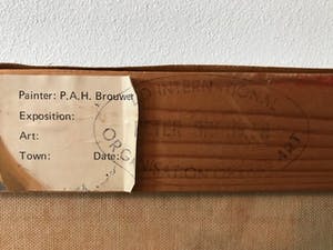 Peter Brouwer - Padestoelen in het bos olieverf op canvas kopen? Bied vanaf 75!