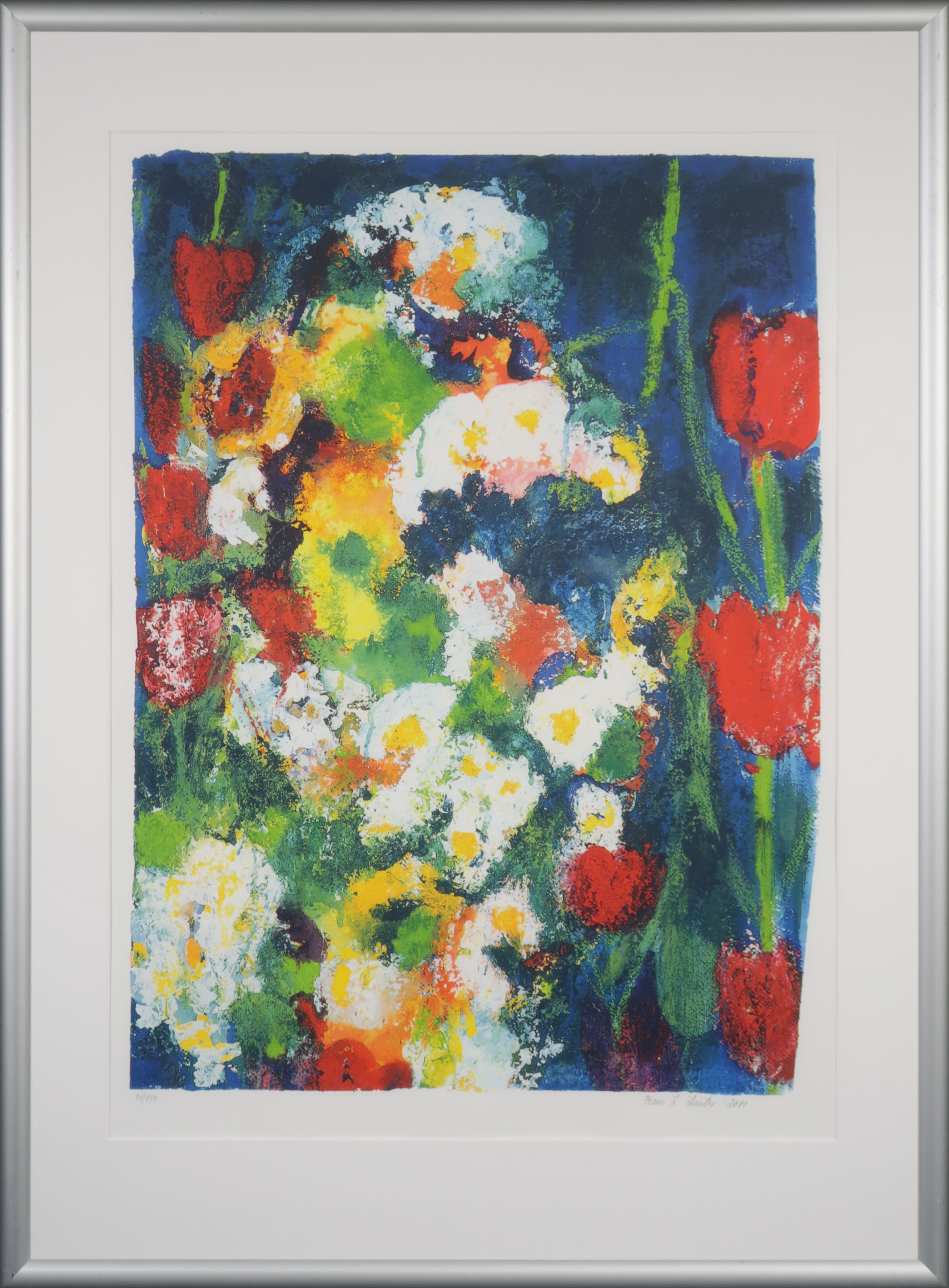 Franz Lauter - Litho, Zonder Titel II - Ingelijst verkocht voor € 35!