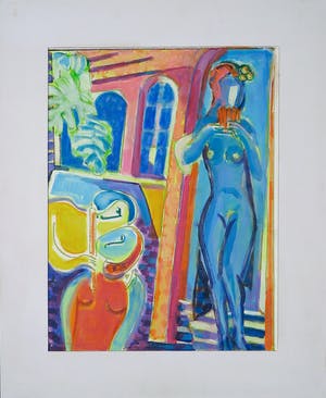 Joe Wols - Acryl op karton, The lovers kopen? Bied vanaf 1!