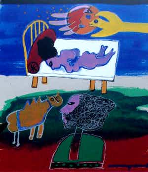 Corneille - Inglijste litho: Six reives peints - 1989 verkocht voor € 240!