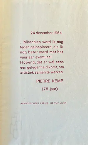 Benno Helders - Kunstenaarsboek (met Pierre Kemp e.a.) kopen? Bied vanaf 50!