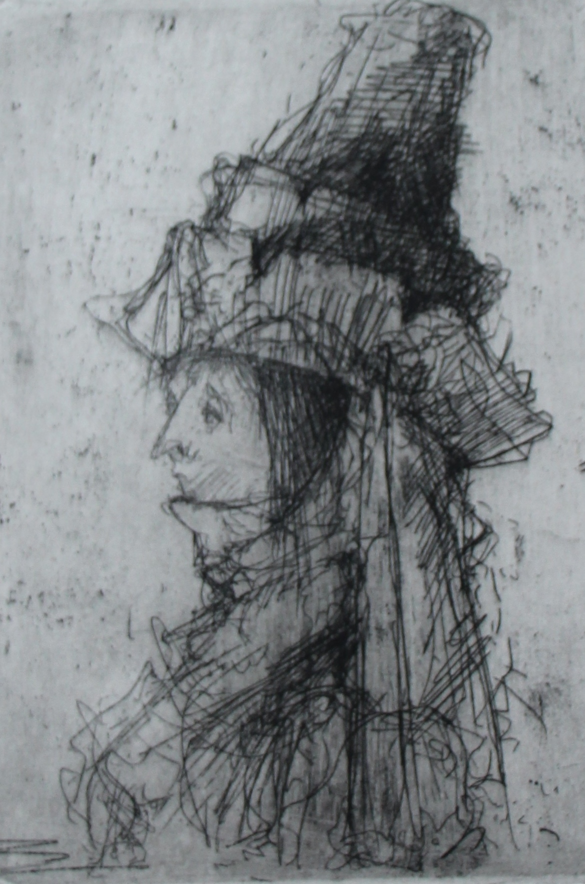 Dirkje Kuik - Ets: Bij Villon - 1967 verkocht voor € 45!