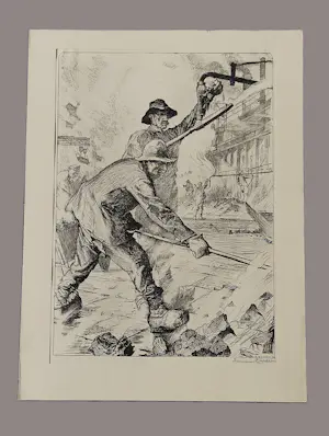 Hermann Kätelhön - original - 1922 - Große monochr. Lithographie "Kokerei-arbeiter" bleistift sign. kaufen? Bieten Sie von 61!