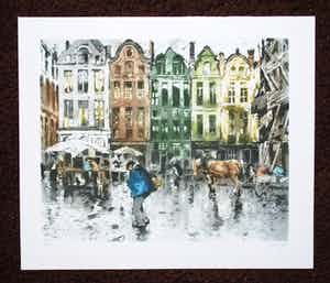 Ferdinand Luigini - Stadsplein rond 1928 - Aquatint ets verkocht voor € 1!