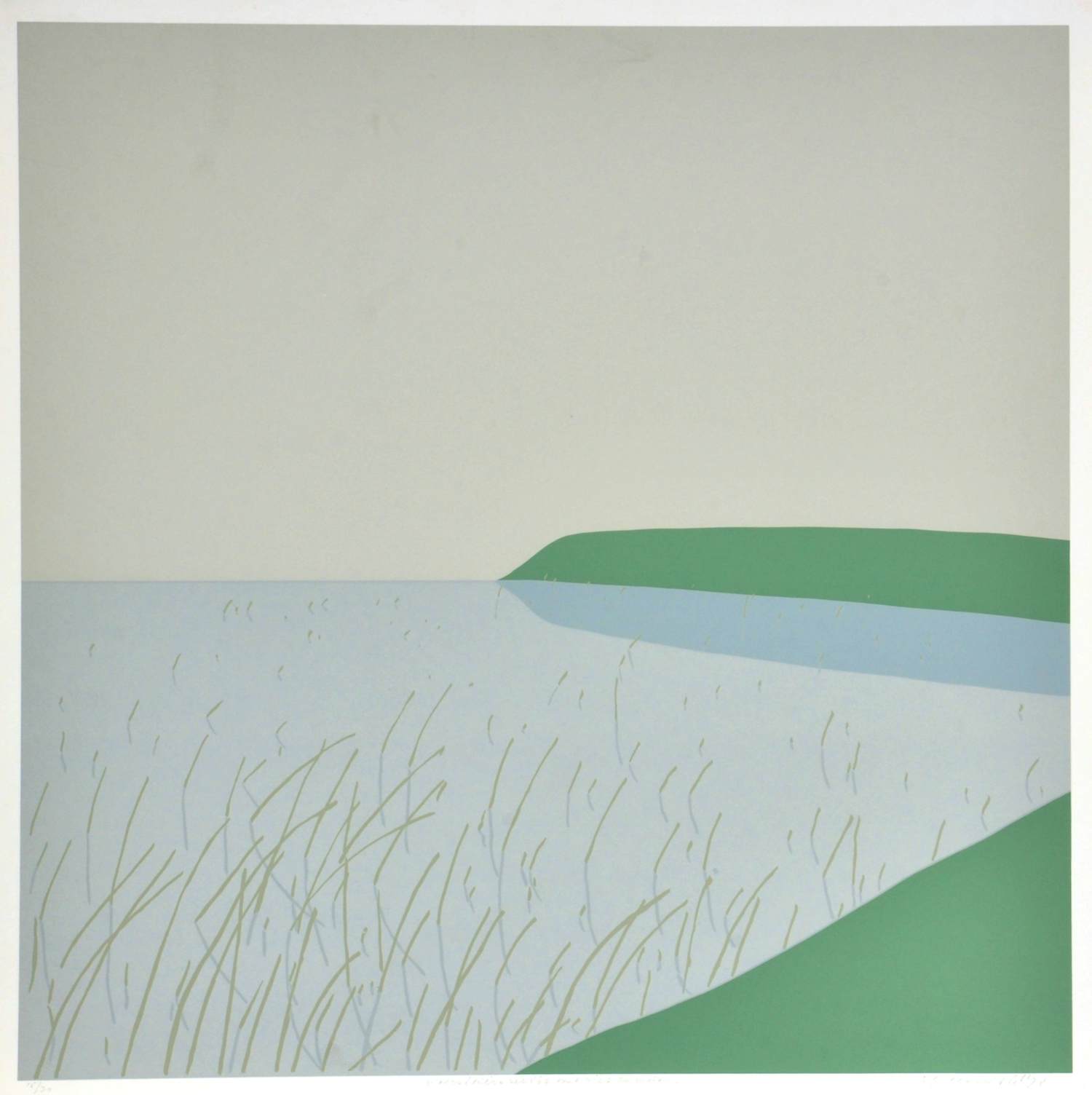 Doris Groeneveld - Westfriese omringdijk met riet en water - Zeefdruk - Ges. - 65x55 cm - 1978 kopen? Bied vanaf 50!
