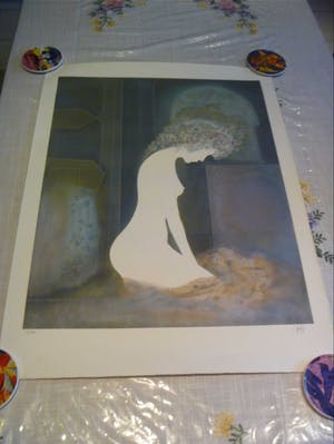 Guy Ribes - Titel: Nu. (Naaktmodel) : Lithografie in prachtige pasteltinten kopen? Bied vanaf 55!
