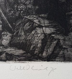 Dirkje Kuik - Rotslandschap, ets kopen? Bied vanaf 60!