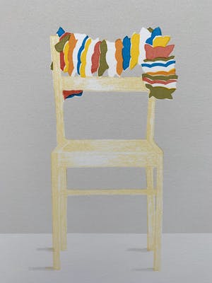 Wil Klaassen - kleurenzeefdruk - 'Drie stoelen' - 1976 kopen? Bied vanaf 40!