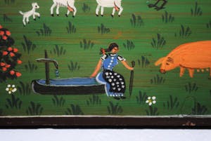 Niet of onleesbaar gesigneerd - Naïef geschilderd boerenbedrijf, 1975 kopen? Bied vanaf 10!