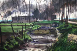 Beint Mankes - magnifiek polderlandschap door Jan Mankes' zoon Beint. kopen? Bied vanaf 175!