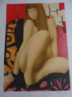 Alain Bonnefoit - Litho, titel "Grande brune". kaufen? Bieten Sie von 40!