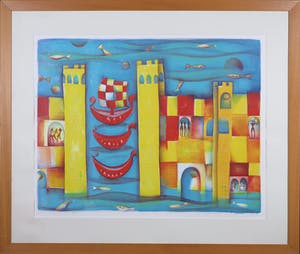 Marianne Aulman - Zeefdruk, Atlantis XIV - Ingelijst (Groot) kopen? Bied vanaf 1!