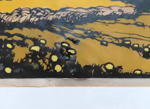 Arie Zonneveld - Landschap, houtsnede (ingelijst) kopen? Bied vanaf 20!