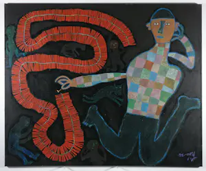 Shahid Parvez - Acryl op doek, 923CRACKERS (Zeer groot!) + boekje kopen? Bied vanaf 1200!