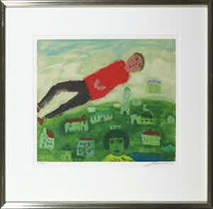 Eugene Brands - Zeefdruk, Aan Eugenie (boven Zandvoort) - Ingelijst verkocht voor € 150!