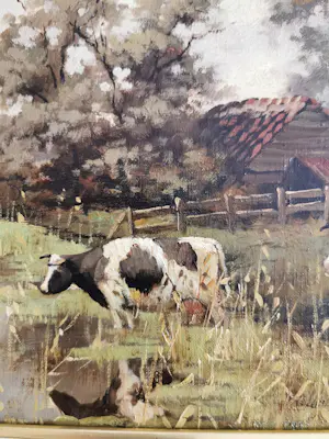 Willem de Kok - Drinkende koeien in landschap kopen? Bied vanaf 179!