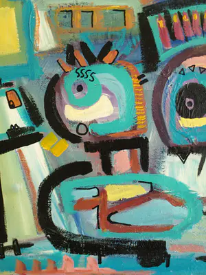Jasper Banen - Acrylverf op doek , ingelijst , De Rij – 2014 kopen? Bied vanaf 195!