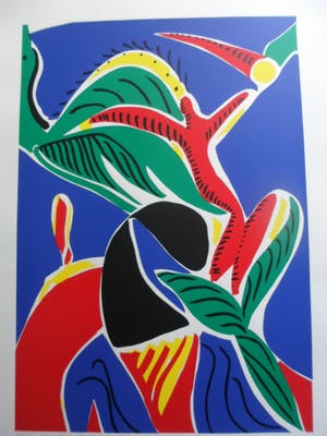 Yolande Brouwers - Zeefdruk. Titel, "Dans tussen hemel en aarde". kopen? Bied vanaf 15!