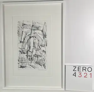 Jan Schoonhoven - Bijzonder ingelijste zeefdruk, gesigneerd + Art Book : ZERO 4321 ! kopen? Bied vanaf 450!