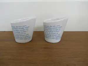 Casper Faassen - keramiek: 2 eierdopjes - kunstweek 2008 kopen? Bied vanaf 25!