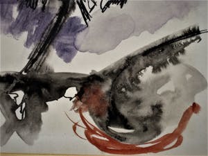 Niet of onleesbaar gesigneerd - interessante jaren 60 gesigneerde Aquarel "Almunecan" kopen? Bied vanaf 10!