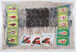 Richard Smeets - Zeefdruk, Pasar Malam - Ingelijst (Groot) kopen? Bied vanaf 50!