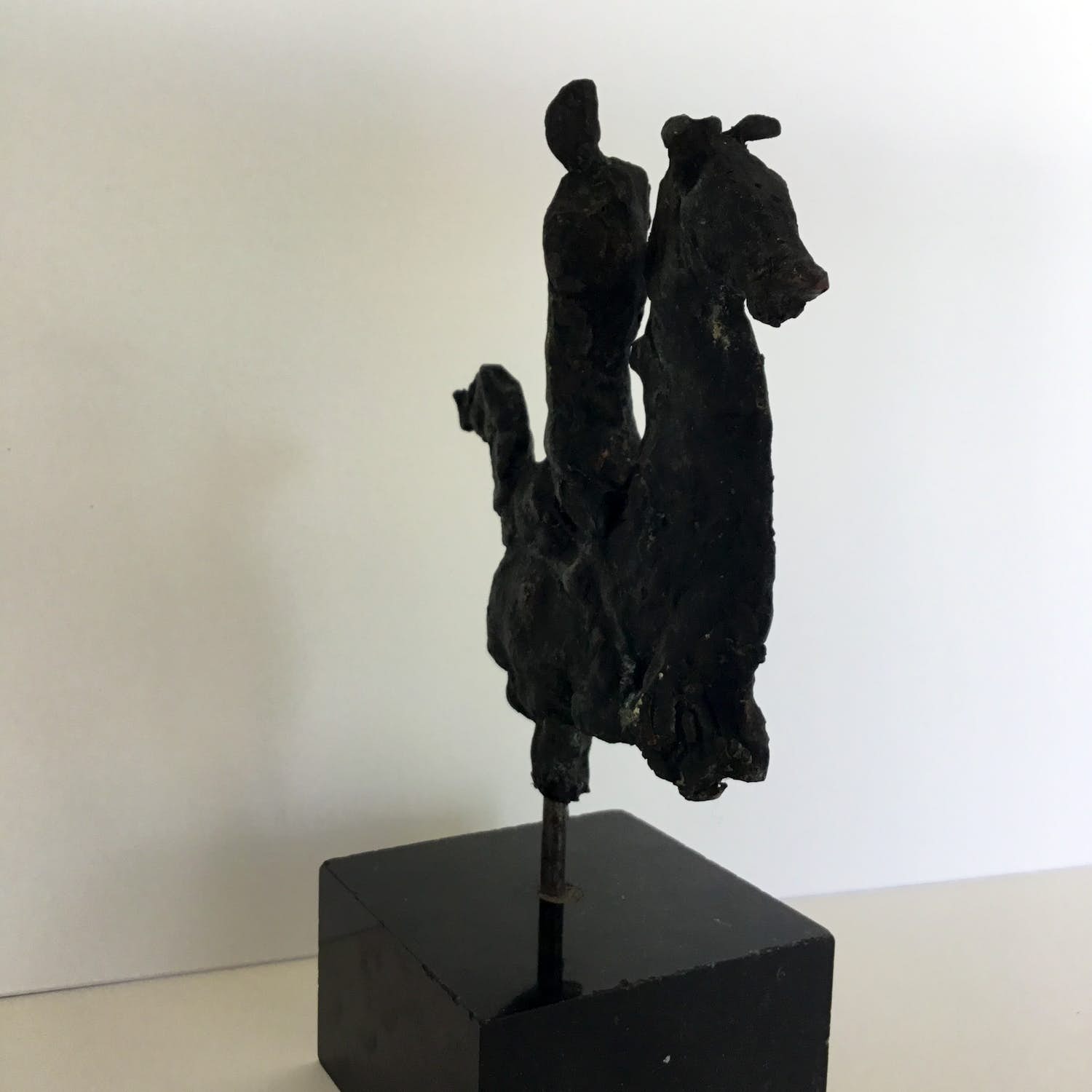 Brons (Onbekend) - Paard en mens verkocht voor € 1!